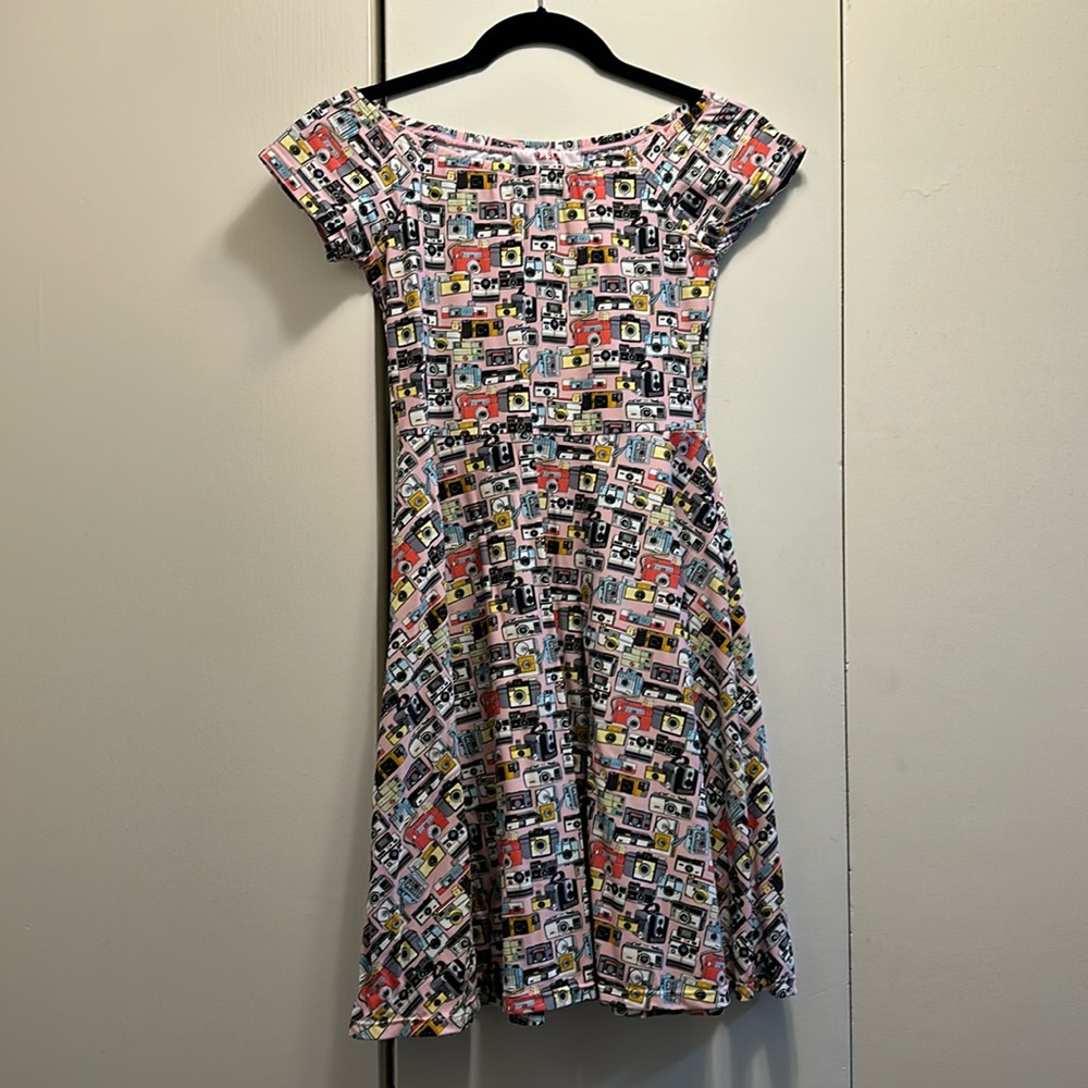 EUC Red Dolly Camera Print Dress 📷
